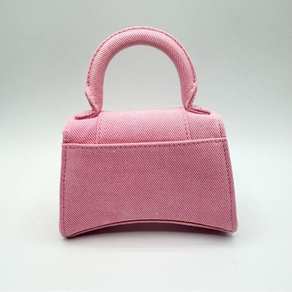 Balenciaga Pink Mini Denim Hourglass Top Handle Crossbody Bag - Picture 8 of 15